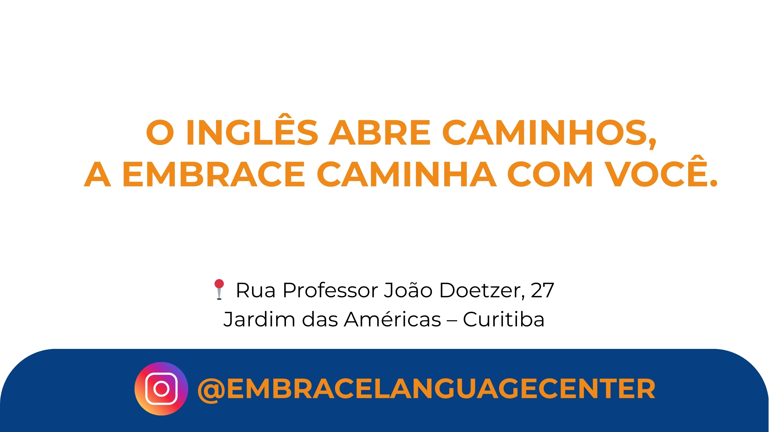 Rodapé com endereço e Instagram